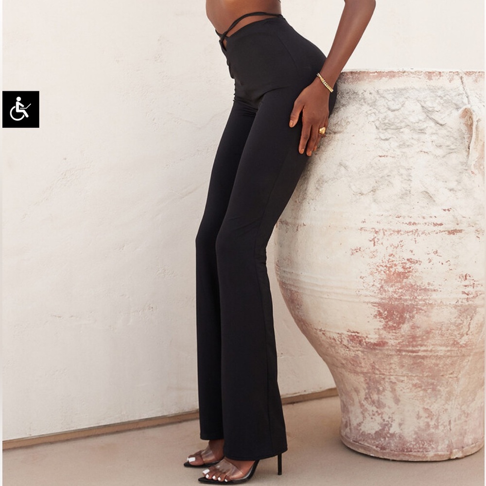 Mistress rocks black cutout jersey trousers